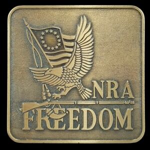 Vintage NRA Freedom Bicentennial 1776-1976 Eagle Musket Belt‎ Buckle